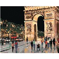 Zuty - Painting by Numbers - Arc de Triomphe in the Night, 40X50 Cm, Canvas+Frame - Painting by Numbers