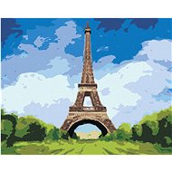 Zuty - Painting by Numbers - Eiffel Tower and Clear Blue Sky, 40X50 Cm, Canvas+Frame - Painting by Numbers