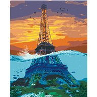 Zuty - Painting by Numbers - Eiffel Tower Under Water, 40X50 Cm, Canvas+Frame - Painting by Numbers