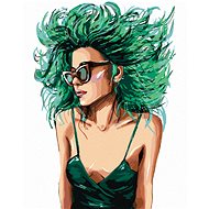 Zuty - Painting by Numbers - Woman with Green Hair, 40X50 Cm, Canvas+Frame - Painting by Numbers