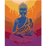 Zuty - Painting by Numbers - Buddha on Orange Background, 40X50 Cm, Canvas+Frame - Painting by Numbers