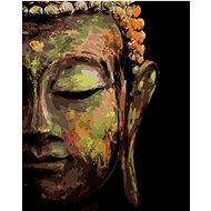 Zuty - Painting by Numbers - Buddha on Black Background, 40X50 Cm, Canvas+Frame - Painting by Numbers