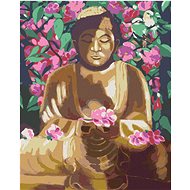 Zuty - Painting by Numbers - Buddha Surrounded by Flowers, 40X50 Cm, Canvas+Frame - Painting by Numbers