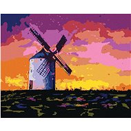 Zuty - Painting by Numbers - Old Windmill in the Flower Field, 40X50 Cm, Canvas+Frame - Painting by Numbers