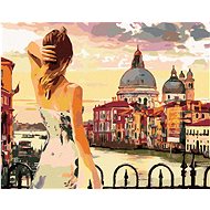 Zuty - Painting by Numbers - Woman in Venice at Sunset, 40X50 Cm, Canvas+Frame - Painting by Numbers