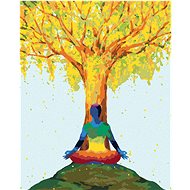 Zuty - Painting by Numbers - Yoga Under a Tree, 40X50 Cm, Canvas+Frame - Painting by Numbers