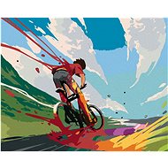 Zuty - Painting by Numbers - Cyclist In Colours, 40X50 Cm, Canvas+Frame - Painting by Numbers