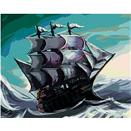 Zuty - Painting by Numbers - Pirate Ship at Sea, 40X50 Cm, Canvas+Frame - Painting by Numbers