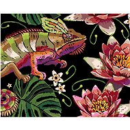 Zuty - Painting by Numbers - Chameleon Among Water Lilies, 40X50 Cm, Canvas+Frame - Painting by Numbers