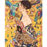 Zuty - Painting by Numbers - Lady With Fan (G. Klimt), 40X50 Cm, Canvas+Frame - Painting by Numbers