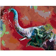 Zuty - Painting by Numbers - Happy Colored Elephant, 40X50 Cm, Canvas+Frame - Painting by Numbers