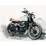Zuty - Painting by Numbers - Motorbike on Grey Background, 40X50 Cm, Canvas+Frame - Painting by Numbers