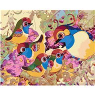 Zuty - Painting by Numbers - Colorful Bird Family, 40X50 Cm, Canvas+Frame - Painting by Numbers