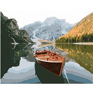 Zuty - Painting by Numbers - Wooden Boat on the Lake, 40X50 Cm, Canvas+Frame - Painting by Numbers