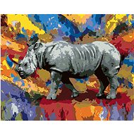 Zuty - Painting by Numbers - Colorful Rhino, 40X50 Cm, Canvas+Frame - Painting by Numbers