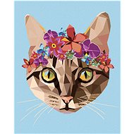 Zuty - Painting by Numbers - Cat And Flower Crown, 40X50 Cm, Canvas+Frame - Painting by Numbers