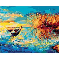 Zuty - Painting by Numbers - Painted Boats on the Lake, 40X50 Cm, Canvas+Frame - Painting by Numbers