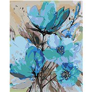 Zuty - Painting by Numbers - Abstraction of Blue Flowers Ii, 40X50 Cm, Canvas+Frame - Painting by Numbers