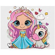 Zuty - Painting by Numbers - Princess and Rainbow Unicorn, 80X100 Cm, Canvas - Painting by Numbers
