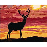 Zuty - Painting by Numbers - Deer and Sunset, 40X50 Cm, Canvas+Frame - Painting by Numbers