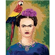 Zuty - Painting by Numbers - Frida Kahlo and the Parrot, 40X50 Cm, Canvas+Frame - Painting by Numbers