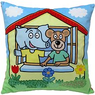 Pillow 30×30 cm, Eda the mischievous and Pepa the mischievous, small house - Pillow