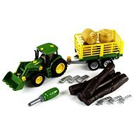 Klein John Deere Tractor with trailer for wood and hay - Toy Car