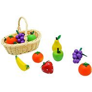 Wicker basket with fruit - Toy Shopping Cart