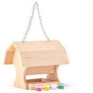 Woody Vogelfutterhaus - inkl. 4 Farben und Pinsel - Vogelfutterhaus