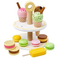 Bigjigs Toys Wooden Stand with Sweet Treats - Toy Kitchen Food