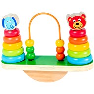 Wooden balancing pyramid with beads - Sort and Stack Tower