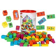 Set of Wooden Coloured Cubes - 100 pieces - Wooden Blocks