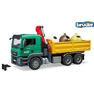 Bruder Kereskedelmi járművek - MAN teherautó 3 újrahasznosítós tartállyal és palackkal - Játék autó