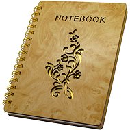 Ring Block A5, Lined, 80 Sheets, Wooden Design Boards with Cutouts, FLOWERS - 210151 - Journal
