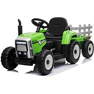 Traktor Workers s vlečkou, zelený - Elektrický traktor pre deti