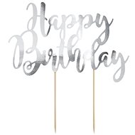 Cake decoration happy birthday - silver - 22,5 cm - Cake Decoration