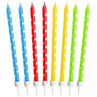 Birthday candles coloured with dots - 24 pcs - 11,5 cm - Candle
