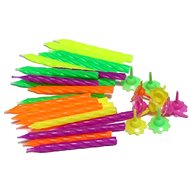 Birthday candles neon - 24pcs - 6 cm - Candle