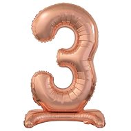 Balloon Foil Numbers Pink Gold/Rose Gold on a Base, 74cm - 3 - Balloons