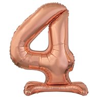 Foil Balloon Numbers Pink Gold/Rose Gold on a Base, 74cm - 4 - Balloons