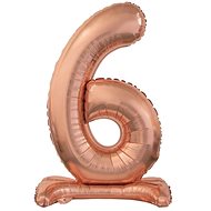 Foil Balloon Numbers Pink Gold/Rose Gold on a Base, 74cm - 6 - Balloons