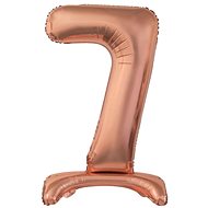 Foil Balloon Numbers Pink Gold/Rose Gold on a Base, 74cm - 7 - Balloons