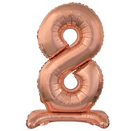 Foil Balloon Numbers Pink Gold/Rose Gold on a Base, 74cm - 8 - Balloons