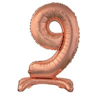 Foil Balloon Numbers Pink Gold/Rose Gold on a Base, 74cm - 9 - Balloons
