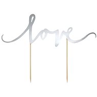 Cake decoration " love " silver 17cm - valentine / wedding - Cake Decoration