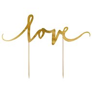 Cake decoration " love " gold 17cm - valentine / wedding - Cake Decoration