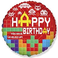 Balónik fóliový happy birthday – narodeniny – minecraft – 45 cm - Balóny