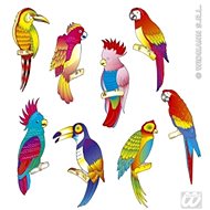 Decoration tropical birds - hawaii - hawaii - 8 pcs - Party Accessories