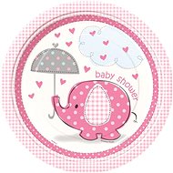 "baby shower" plates - girl - 22 cm, 8 pcs - Set of Plates