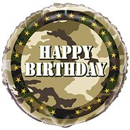 Foil Balloon Happy Birthday -  Camouflage - Army - Soldier - 45cm - Balloons